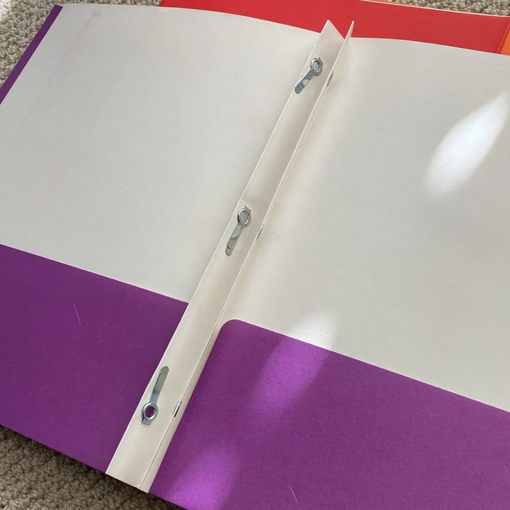 Unison 2 Pocket 3 Prong Folders Set of Four Assorted Colors With Dividers 4 Pack
